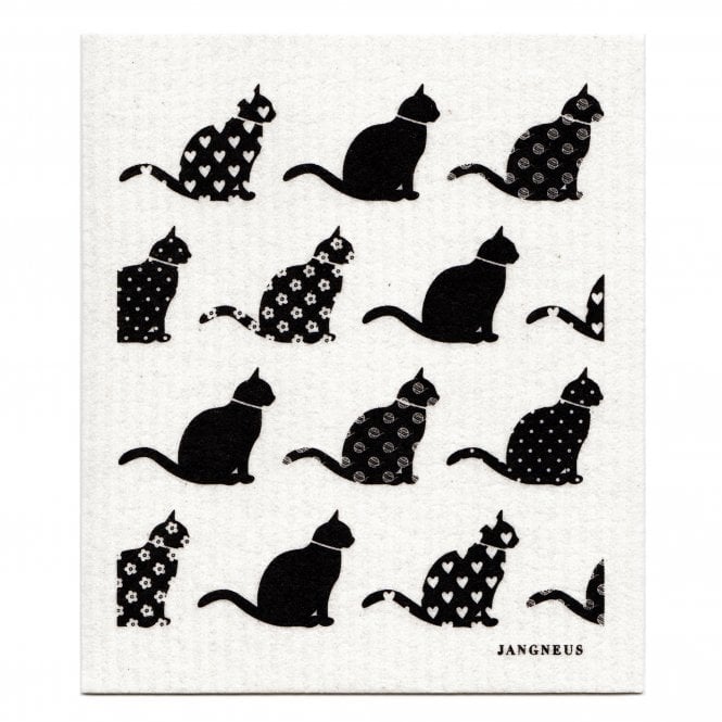 Jangneus Black Cats Swedish Dishcloth