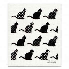 Black Cats Swedish Dishcloth