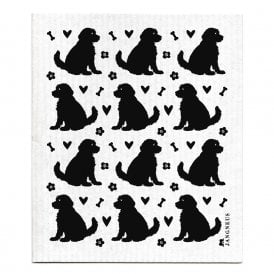 Black Doodle Dog Swedish Dishcloth