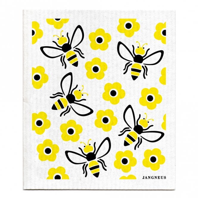 Jangneus Black & Yellow Bees Swedish Dishcloth