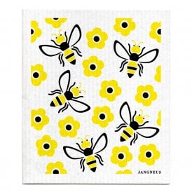 Black & Yellow Bees Swedish Dishcloth