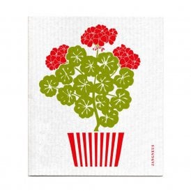 Red Geranium Dish Cloth