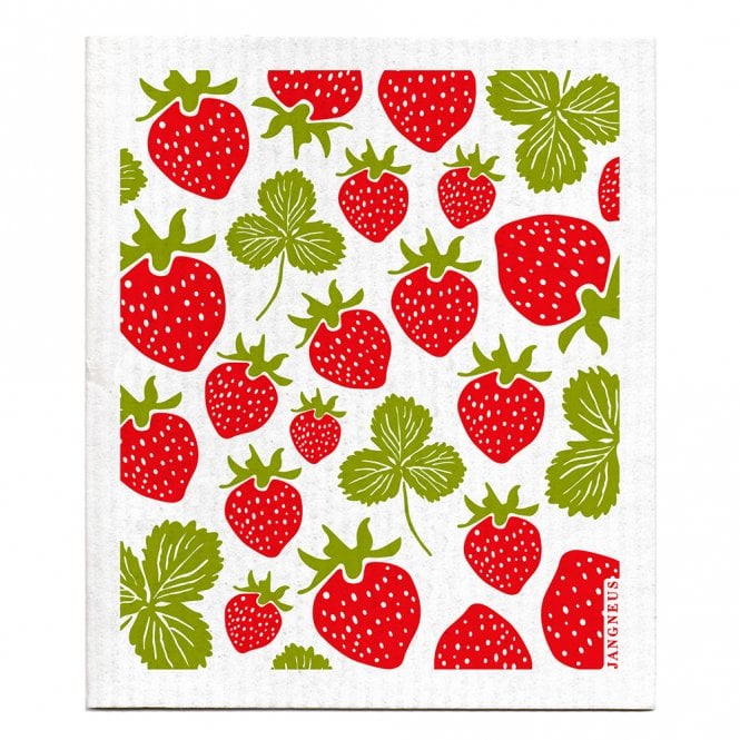 Jangneus Red Strawberries Swedish Dishcloth