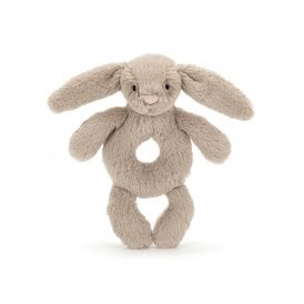 Bashful Beige Bunny Ring Rattle