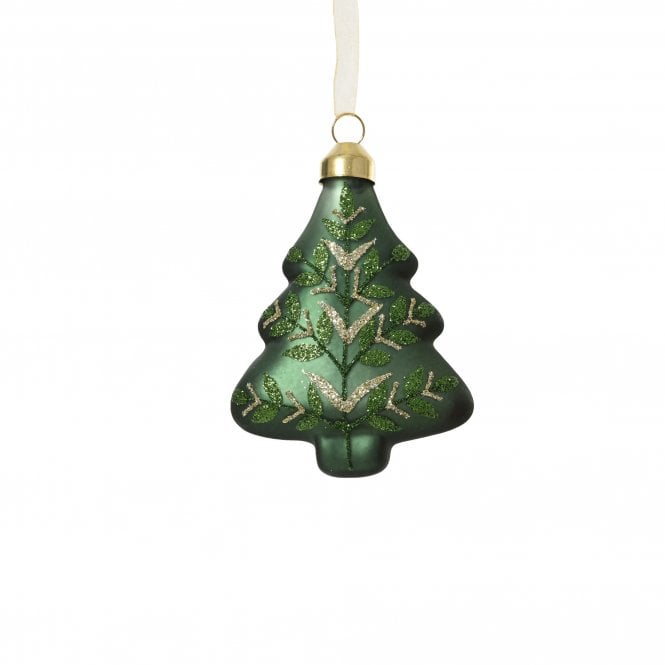 Kaemingk Green Christmas Tree with Glitter Branches Hanging Decoration