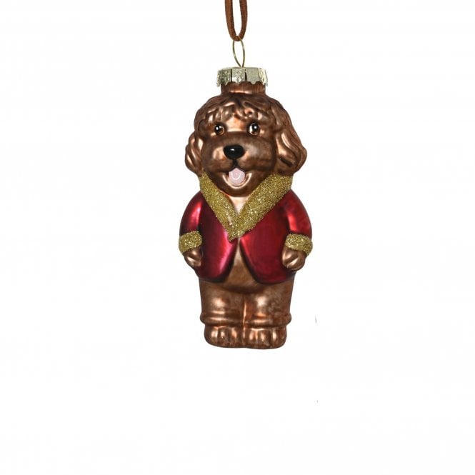 Kaemingk Labrador Red Jumper Glass Hanging Decoration