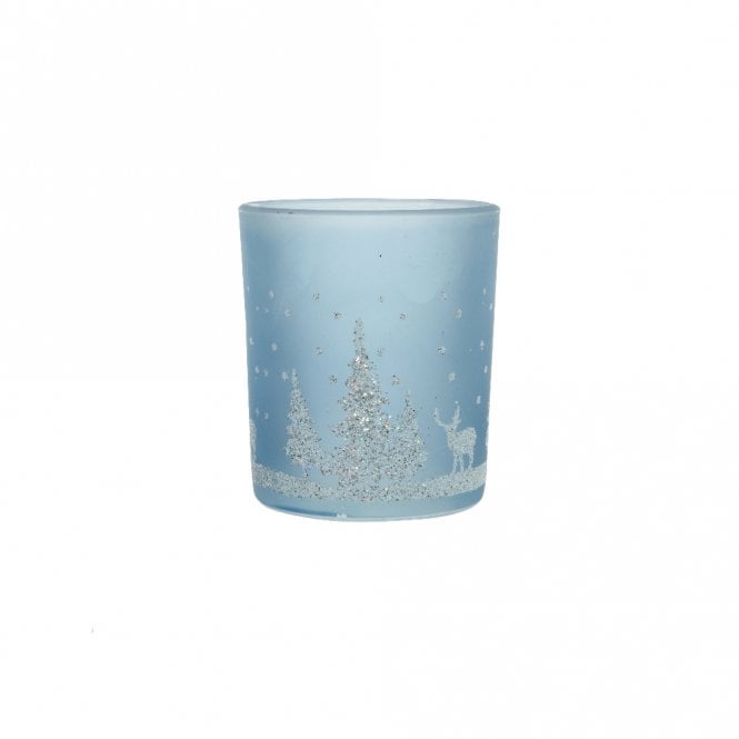 Kaemingk Light Blue Glass Tealight Holder