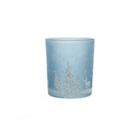 Light Blue Glass Tealight Holder