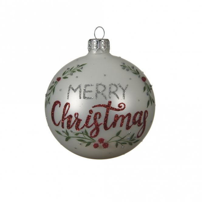 Kaemingk Merry Christmas Silver Bauble
