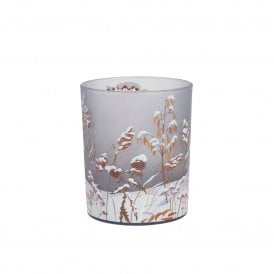 Snowy Meadow Frosted Glass Tealight Holder