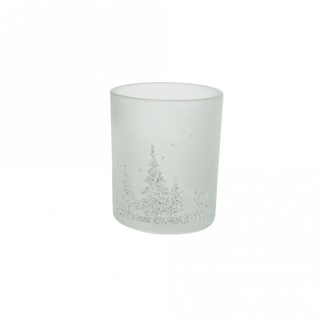Kaemingk Winter White Glass Tealight Holder
