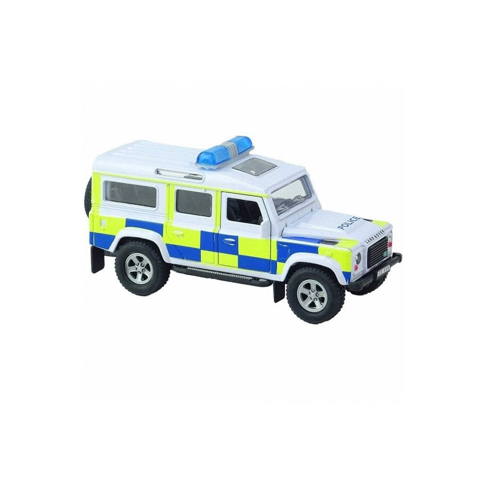Kids Globe Coche Land Rover Defender Con Remolque Y Jirafa - Juguete De Metal, Sistema Pull-back, 29 Cm De Largo, Para Niños Vehículo Aventura