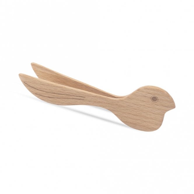 Kikkerland Bird Beechwood Toaster Tongs
