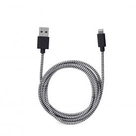 Black Chevron Cotton Braided Charging Cable