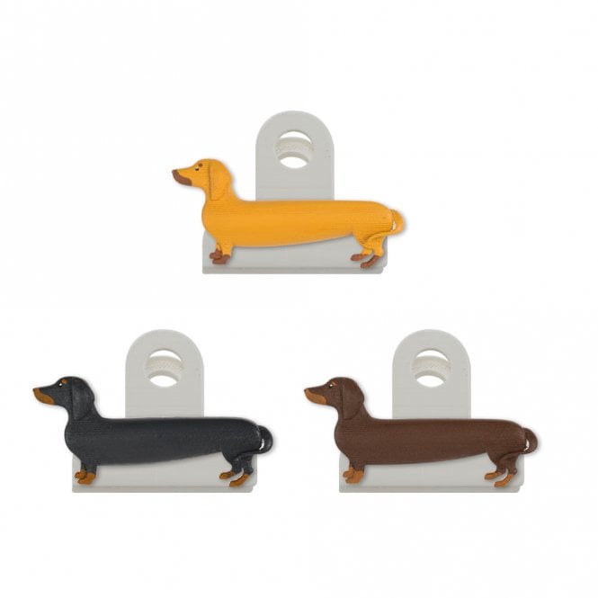 Kikkerland Dachshund Bag Clips Set of 3