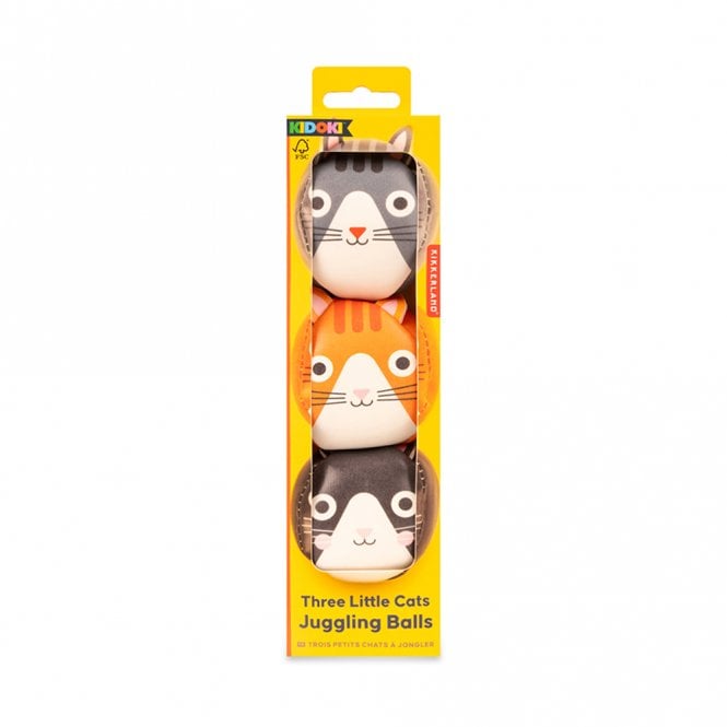 Kikkerland Kidoki Three Little Cats Juggling Balls