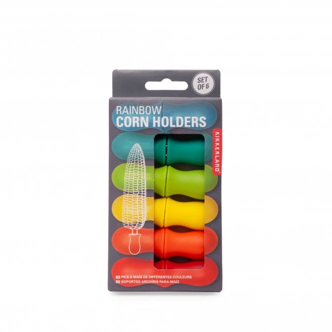 Kikkerland Set of Six Rainbow Corn Holders