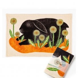 Morita MiW Black Rabbit Orange Tea Towel