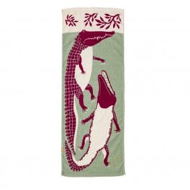 Morita MiW Floating Crocodile Brothers Moss Green Hand Towel