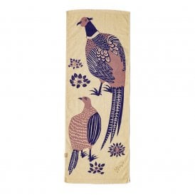 Morita MiW Pheasant Couple Taking a Walk Ivory Hand Towel