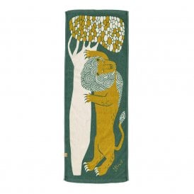 Morita MiW Solitary Lion Dark Green Hand Towel