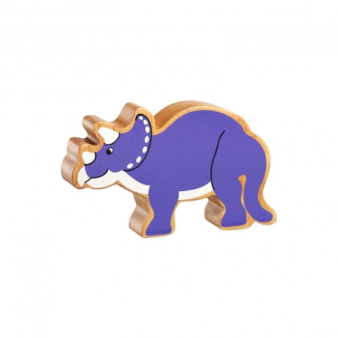 Lanka Kade Wooden Purple Triceratops Dinosaur