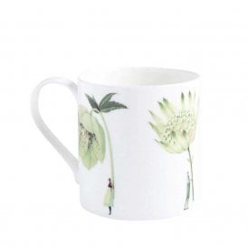 In Bloom Green Flowers Bone China Mug