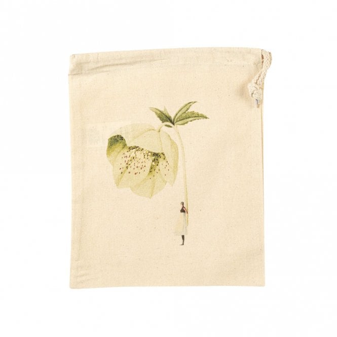 Laura Stoddart In Bloom Green Flowers Small Drawstring Bag