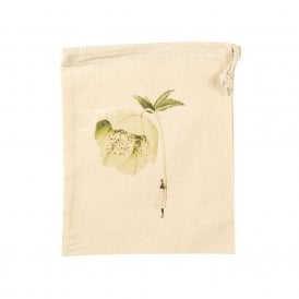 In Bloom Green Flowers Small Drawstring Bag