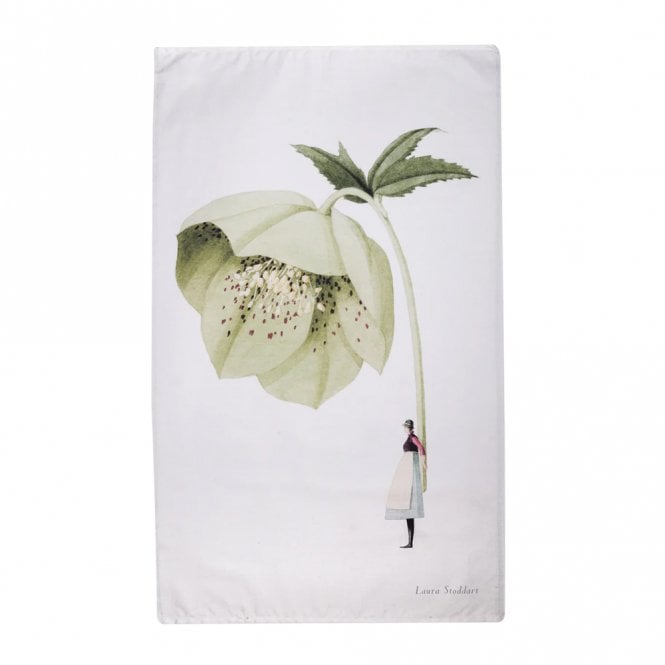 Laura Stoddart In Bloom Green Hellebore Tea Towel