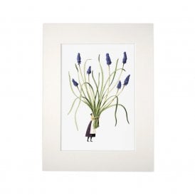 Muscari Mounted A4 Print