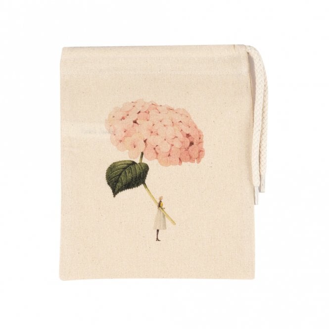 Laura Stoddart Pink Hydrangea Mini Drawstring Bag