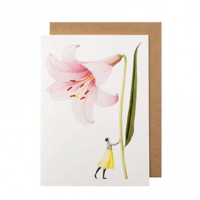 Laura Stoddart Pink Lily Greetings Card
