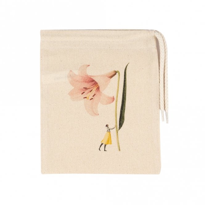 Laura Stoddart Pink Lily Mini Drawstring Bag