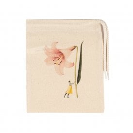 Pink Lily Mini Drawstring Bag
