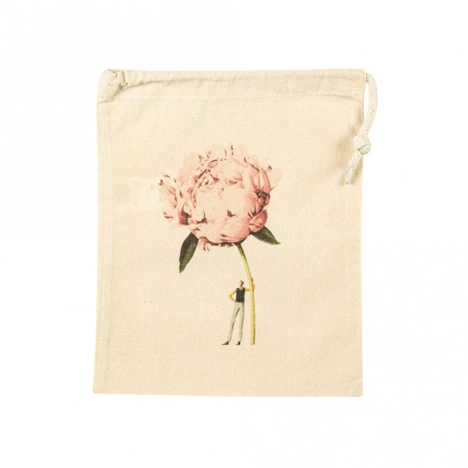 Laura Stoddart Pink Peony Small Drawstring Bag