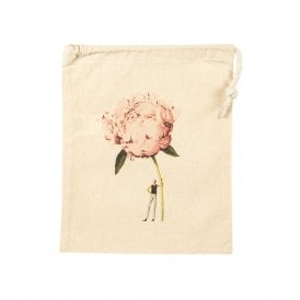 Pink Peony Small Drawstring Bag