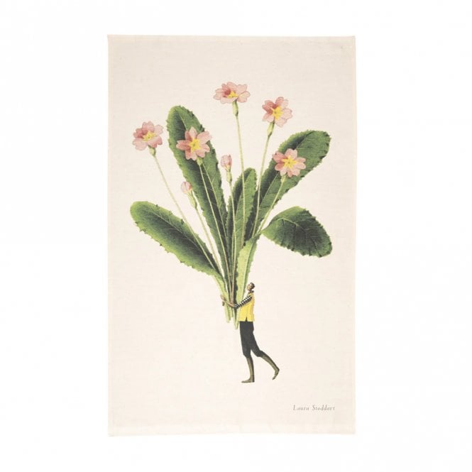 Laura Stoddart Spring Flowers Primrose Tea Towel