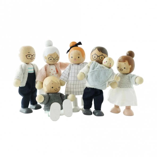 Le Toy Van Wooden Dolls House Figures - Doll Family