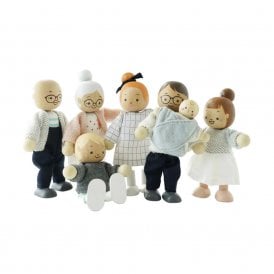Wooden Dolls House Figures - Doll Family