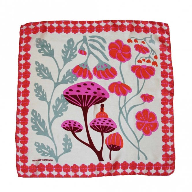 Les Belles Vagabondes Alice Orange Mini Silk Scarf