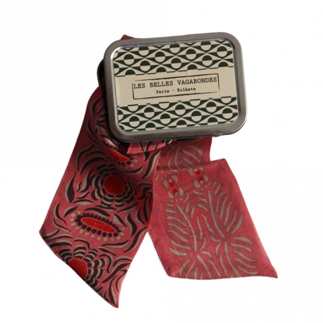 Les Belles Vagabondes Camelia Rose Pink Silk Headband