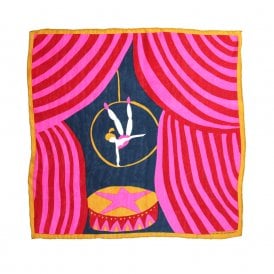 Luna Park Fuchsia Pink Mini Silk Scarf