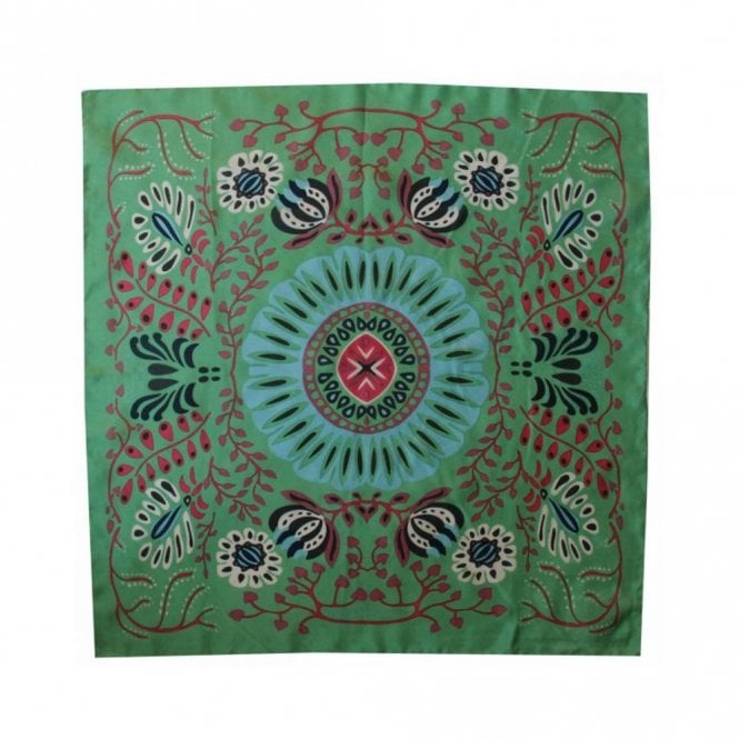 Les Belles Vagabondes Marushka Green Mini Silk Scarf