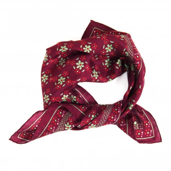 Les Belles Vagabondes Natasha Bordeaux Mini Silk Scarf