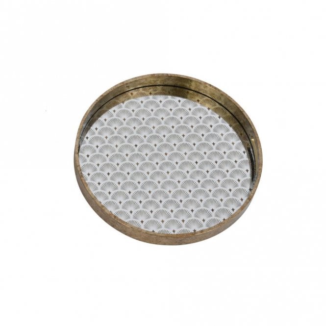 Libra Deco Scallop Antique Gold Small Tray