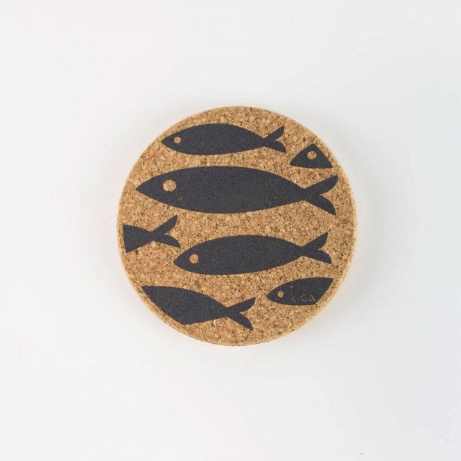 Liga Fish Grey Cork Coaster