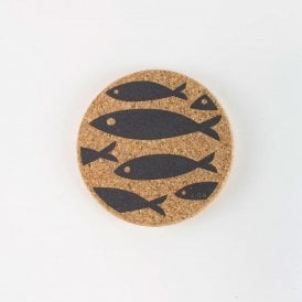 Fish Grey Cork Coaster