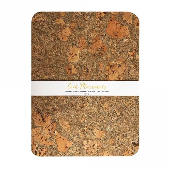 Liga Ice Grey Cork Rectangle Placemat Set
