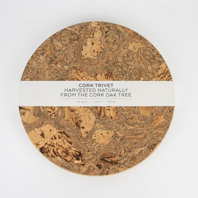 Liga Medium Ice Grey Cork Round Trivet